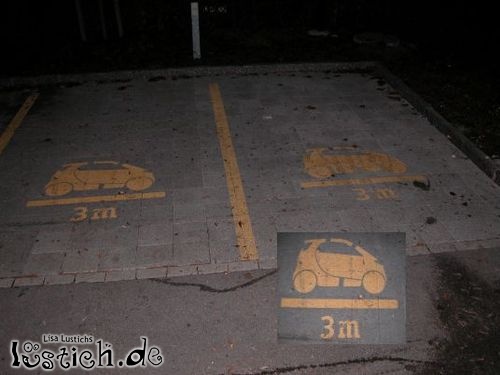 Drei Meter Parkplätze