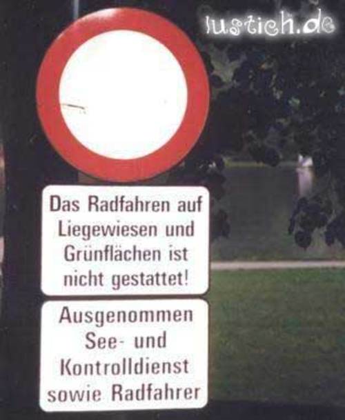 Radfahrer ausgenommen Radfahrer ausgenommen