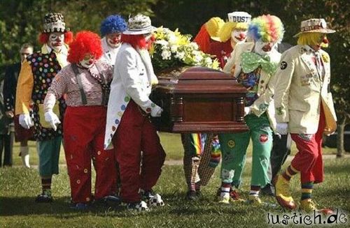Clown-Beerdigung